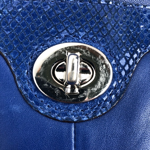Coach Leather Purse, Blue Silver Accents - Picture 4 of 15